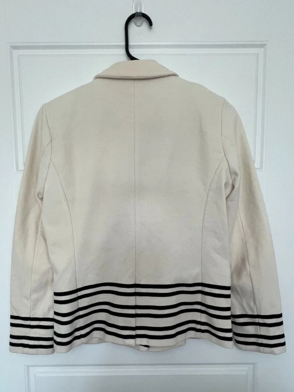 J Crew Academy Schoolboy Blazer Cream Navy Stripe Size S Jacket Nautical Preppy